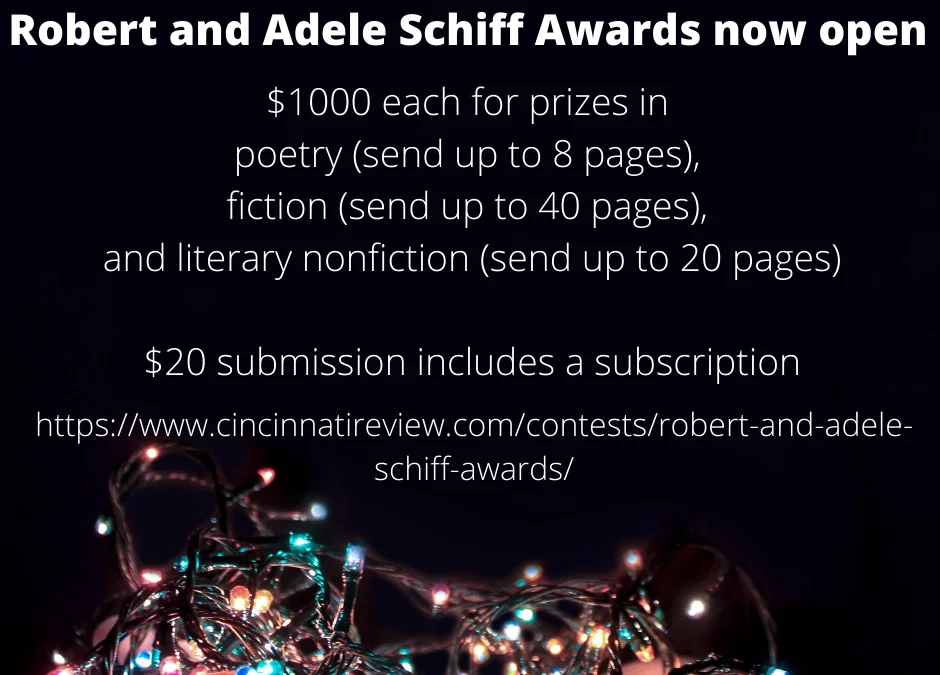 The Cincinnati Review Robert and Adele Schiff Awards Now Open